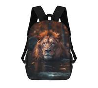 sinyumoney Children's Backpacks 3d Kids Backpack Lion Swimming in River Schoolbags Kids Backpack School Bags Toddler Student Fashion Bag Daypack for Boys Girls 17inch
