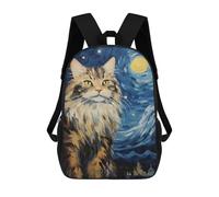 sinyumoney Children's Backpacks 3d Kids Backpack Maine Coon Starry Night Schoolbags Kids Backpack School Bags Toddler Student Fashion Bag Daypack for Boys Girls 17inch