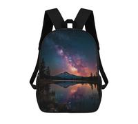 sinyumoney Children's Backpacks 3d Kids Backpack Milky Way Reflections Over Serene Lake Schoolbags Kids Backpack School Bags Toddler Student Fashion Bag Daypack for Boys Girls 17inch