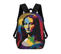 sinyumoney Children's Backpacks 3d Kids Backpack Mona Lisa Pop Art Schoolbags Kids Backpack School Bags Toddler Student Fashion Bag Daypack for Boys Girls 17inch