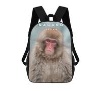 sinyumoney Children's Backpacks 3d Kids Backpack Nagano Monkey Schoolbags Kids Backpack School Bags Toddler Student Fashion Bag Daypack for Boys Girls 17inch