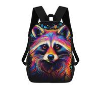 sinyumoney Children's Backpacks 3d Kids Backpack Neon Raccoon Schoolbags Kids Backpack School Bags Toddler Student Fashion Bag Daypack for Boys Girls 17inch