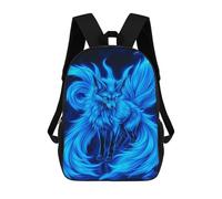 sinyumoney Children's Backpacks 3d Kids Backpack Power Kitsune Fox Neon Schoolbags Kids Backpack School Bags Toddler Student Fashion Bag Daypack for Boys Girls 17inch