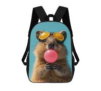 sinyumoney Children's Backpacks 3d Kids Backpack Quokka Bubblegum Schoolbags Kids Backpack School Bags Toddler Student Fashion Bag Daypack for Boys Girls 17inch