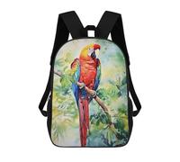 sinyumoney Children's Backpacks 3d Kids Backpack Rainbow Macaw Watercolor Schoolbags Kids Backpack School Bags Toddler Student Fashion Bag Daypack for Boys Girls 17inch
