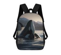 sinyumoney Children's Backpacks 3d Kids Backpack Regal Orca Schoolbags Kids Backpack School Bags Toddler Student Fashion Bag Daypack for Boys Girls 17inch