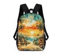 sinyumoney Children's Backpacks 3d Kids Backpack Road to Paradise Schoolbags Kids Backpack School Bags Toddler Student Fashion Bag Daypack for Boys Girls 17inch