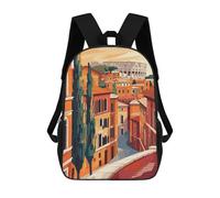 sinyumoney Children's Backpacks 3d Kids Backpack Rome Italy Minimalist Schoolbags Kids Backpack School Bags Toddler Student Fashion Bag Daypack for Boys Girls 17inch