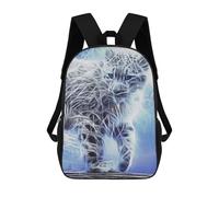 sinyumoney Children's Backpacks 3d Kids Backpack Snow Leopard Cat Fractal Schoolbags Kids Backpack School Bags Toddler Student Fashion Bag Daypack for Boys Girls 17inch
