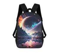 sinyumoney Children's Backpacks 3d Kids Backpack The New Saturn Landscape Schoolbags Kids Backpack School Bags Toddler Student Fashion Bag Daypack for Boys Girls 17inch