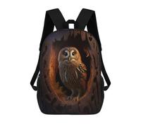 sinyumoney Children's Backpacks 3d Kids Backpack Tree Trunk Owl Schoolbags Kids Backpack School Bags Toddler Student Fashion Bag Daypack for Boys Girls 17inch