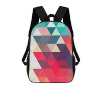 sinyumoney Children's Backpacks 3d Kids Backpack Triangular Pattern VII Schoolbags Kids Backpack School Bags Toddler Student Fashion Bag Daypack for Boys Girls 17inch