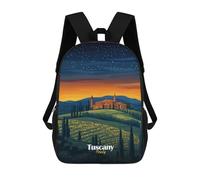 sinyumoney Children's Backpacks 3d Kids Backpack Tuscan Sunset Landscape Schoolbags Kids Backpack School Bags Toddler Student Fashion Bag Daypack for Boys Girls 17inch