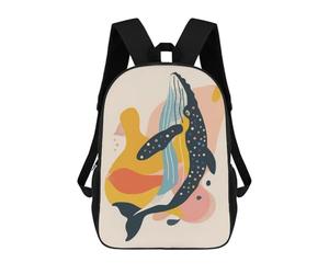 sinyumoney Children's Backpacks 3d Kids Backpack Whale Abstract Flat Schoolbags Kids Backpack School Bags Toddler Student Fashion Bag Daypack for Boys Girls 17inch