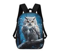 sinyumoney Children's Backpacks 3d Kids Backpack White Owl And Snow Schoolbags Kids Backpack School Bags Toddler Student Fashion Bag Daypack for Boys Girls 17inch
