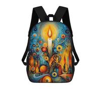 sinyumoney Children's Backpacks Abstract Christmas Candle - Surreal Festive Decorative Art School Bag 3D Printed Children's School Backpack Fashion Travel Backpacks for Kids School Students 17inch
