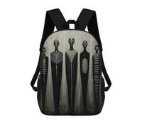 sinyumoney Children's Backpacks Abstract Figures Painting School Bag 3D Printed Children's School Backpack Fashion Travel Backpacks for Kids School Students 17inch