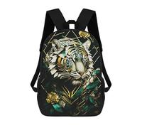 sinyumoney Children's Backpacks Abstract Silver Tiger School Bag 3D Printed Children's School Backpack Fashion Travel Backpacks for Kids School Students 17inch