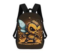 sinyumoney Children's Backpacks Angry Bee Character Art School Bag 3D Printed Children's School Backpack Fashion Travel Backpacks for Kids School Students 17inch