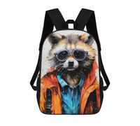 sinyumoney Children's Backpacks Animal Raccoon School Bag 3D Printed Children's School Backpack Fashion Travel Backpacks for Kids School Students 17inch