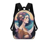 sinyumoney Children's Backpacks Art Nouveau School Bag 3D Printed Children's School Backpack Fashion Travel Backpacks for Kids School Students 17inch