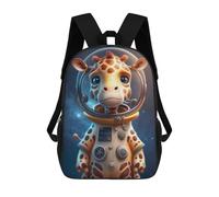 sinyumoney Children's Backpacks Astronaut Space Giraffe School Bag 3D Printed Children's School Backpack Fashion Travel Backpacks for Kids School Students 17inch