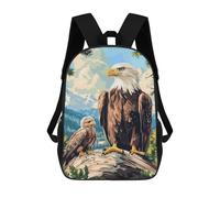 sinyumoney Children's Backpacks Bald Eagle And Chick School Bag 3D Printed Children's School Backpack Fashion Travel Backpacks for Kids School Students 17inch