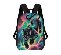 sinyumoney Children's Backpacks Black Panther in Colorful Cosmic Space School Bag 3D Printed Children's School Backpack Fashion Travel Backpacks for Kids School Students 17inch