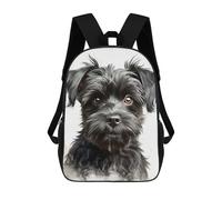 sinyumoney Children's Backpacks Black Yorkshire Terrier School Bag 3D Printed Children's School Backpack Fashion Travel Backpacks for Kids School Students 17inch