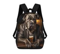 sinyumoney Children's Backpacks Cane Corso in The Pub School Bag 3D Printed Children's School Backpack Fashion Travel Backpacks for Kids School Students 17inch