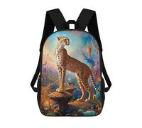 sinyumoney Children's Backpacks Celestial Cheetah School Bag 3D Printed Children's School Backpack Fashion Travel Backpacks for Kids School Students 17inch