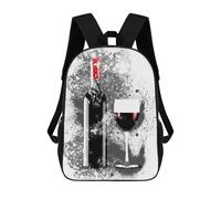 sinyumoney Children's Backpacks Champagne Wine Bottle Glas School Bag 3D Printed Children's School Backpack Fashion Travel Backpacks for Kids School Students 17inch
