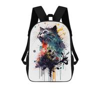 sinyumoney Children's Backpacks Colorful Abstract Cat Art Print School Bag 3D Printed Children's School Backpack Fashion Travel Backpacks for Kids School Students 17inch