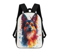 sinyumoney Children's Backpacks Colorful German Sheppard Portrait School Bag 3D Printed Children's School Backpack Fashion Travel Backpacks for Kids School Students 17inch