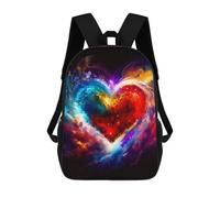 sinyumoney Children's Backpacks Colorful Heart Painting -1 School Bag 3D Printed Children's School Backpack Fashion Travel Backpacks for Kids School Students 17inch