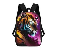 sinyumoney Children's Backpacks Colorful Tiger Portrait Artwork School Bag 3D Printed Children's School Backpack Fashion Travel Backpacks for Kids School Students 17inch