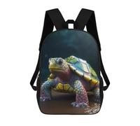 sinyumoney Children's Backpacks Colorful Turtle School Bag 3D Printed Children's School Backpack Fashion Travel Backpacks for Kids School Students 17inch
