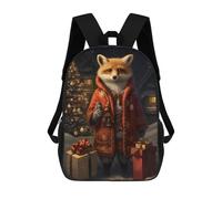 sinyumoney Children's Backpacks Come Home Fox Xmas School Bag 3D Printed Children's School Backpack Fashion Travel Backpacks for Kids School Students 17inch