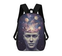 sinyumoney Children's Backpacks Cosmic Mindscape School Bag 3D Printed Children's School Backpack Fashion Travel Backpacks for Kids School Students 17inch
