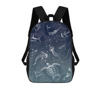 sinyumoney Children's Backpacks Cosmic Ocean Turquoise School Bag 3D Printed Children's School Backpack Fashion Travel Backpacks for Kids School Students 17inch