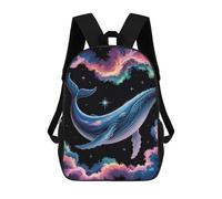sinyumoney Children's Backpacks Cosmic Whale in Nebula School Bag 3D Printed Children's School Backpack Fashion Travel Backpacks for Kids School Students 17inch