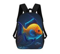 sinyumoney Children's Backpacks Cute Tropical Fish School Bag 3D Printed Children's School Backpack Fashion Travel Backpacks for Kids School Students 17inch