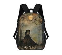 sinyumoney Children's Backpacks Darkness Frog School Bag 3D Printed Children's School Backpack Fashion Travel Backpacks for Kids School Students 17inch