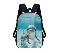 sinyumoney Children's Backpacks Dolphin Animal Family School Bag 3D Printed Children's School Backpack Fashion Travel Backpacks for Kids School Students 17inch