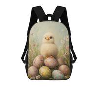 sinyumoney Children's Backpacks Easter Chick Painting School Bag 3D Printed Children's School Backpack Fashion Travel Backpacks for Kids School Students 17inch