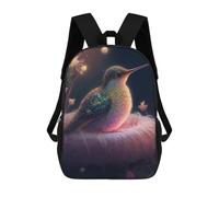 sinyumoney Children's Backpacks Enchanted Hummingbird Garden School Bag 3D Printed Children's School Backpack Fashion Travel Backpacks for Kids School Students 17inch