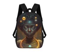 sinyumoney Children's Backpacks Enchanted Mystic Portrait -3 School Bag 3D Printed Children's School Backpack Fashion Travel Backpacks for Kids School Students 17inch