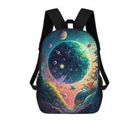 sinyumoney Children's Backpacks Fantasy Cosmic Garden School Bag 3D Printed Children's School Backpack Fashion Travel Backpacks for Kids School Students 17inch