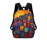 sinyumoney Children's Backpacks Favela Aesthetic School Bag 3D Printed Children's School Backpack Fashion Travel Backpacks for Kids School Students 17inch