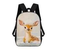 sinyumoney Children's Backpacks Fawn in A Bubble Bath School Bag 3D Printed Children's School Backpack Fashion Travel Backpacks for Kids School Students 17inch